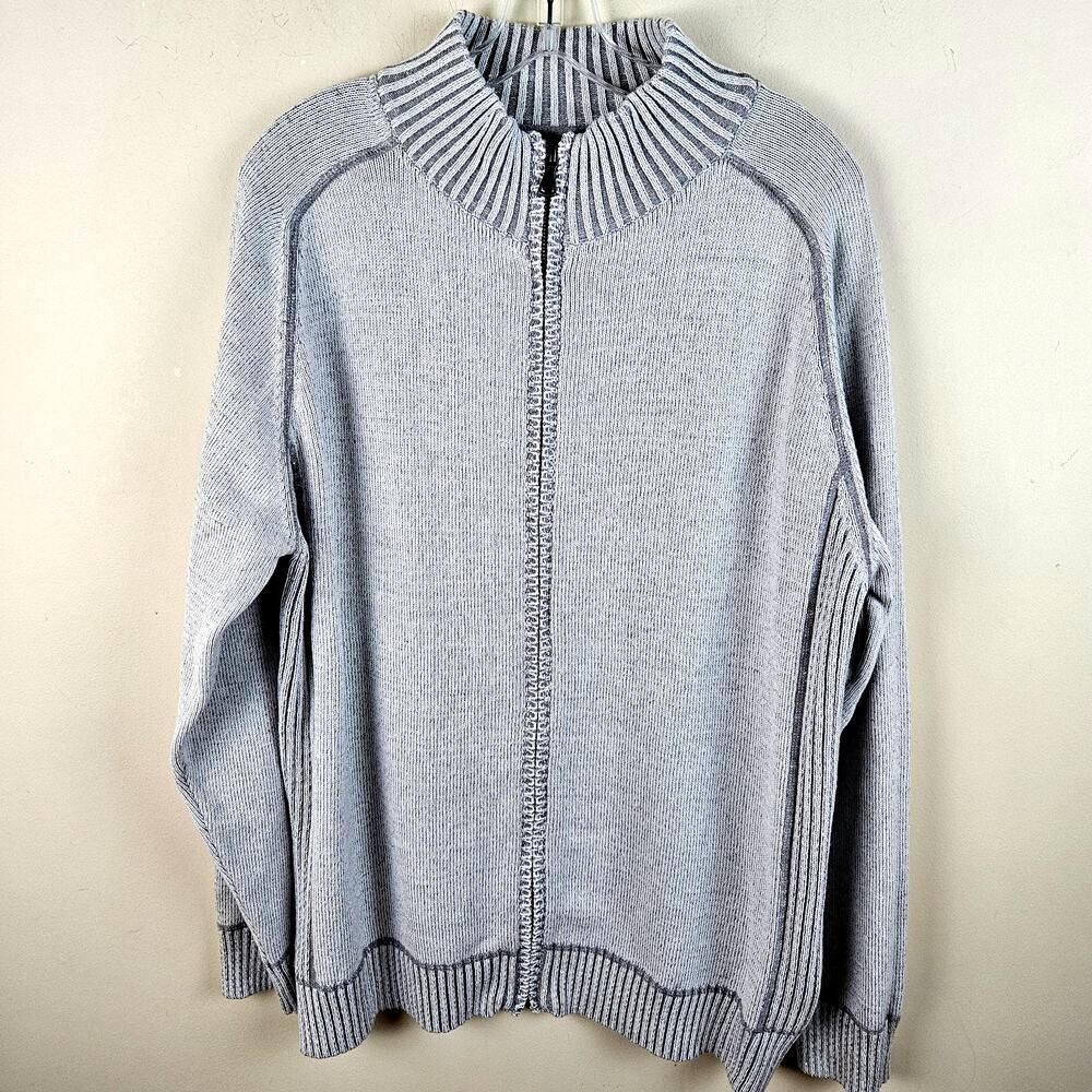 Buckle BKE Cardigan Sweater Mens Size XXL Gray Full Zip Cotton Outdoor